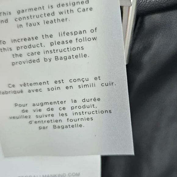 7 For All Mankind Leather Mini Skirt  Zipper Rock Belt Black size M - Picture 6 of 9